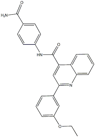 N-[4-(aminocarbonyl)phenyl]-2-(3-ethoxyphenyl)-4-quinolinecarboxamide 구조식 이미지