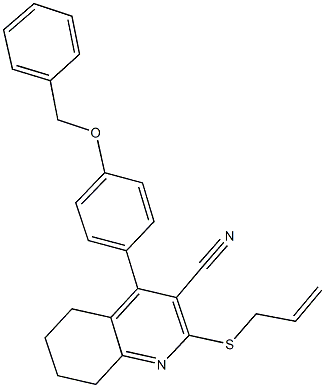 2-(allylsulfanyl)-4-[4-(benzyloxy)phenyl]-5,6,7,8-tetrahydro-3-quinolinecarbonitrile 구조식 이미지