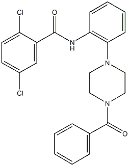 N-[2-(4-benzoyl-1-piperazinyl)phenyl]-2,5-dichlorobenzamide 구조식 이미지