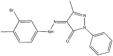 3-methyl-1-phenyl-1H-pyrazole-4,5-dione 4-[(3-bromo-4-methylphenyl)hydrazone] Structure