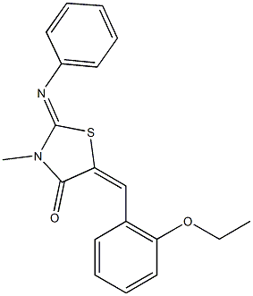 5-(2-ethoxybenzylidene)-3-methyl-2-(phenylimino)-1,3-thiazolidin-4-one 구조식 이미지