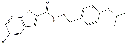 5-bromo-N'-(4-isopropoxybenzylidene)-1-benzofuran-2-carbohydrazide 구조식 이미지