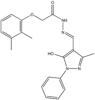 2-(2,3-dimethylphenoxy)-N'-[(5-hydroxy-3-methyl-1-phenyl-1H-pyrazol-4-yl)methylene]acetohydrazide Structure