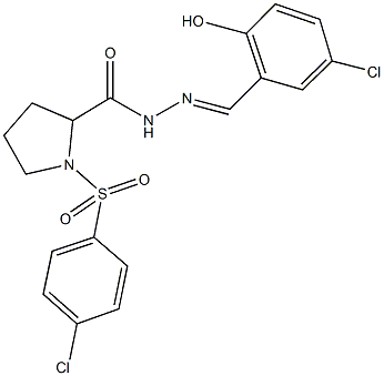 N'-(5-chloro-2-hydroxybenzylidene)-1-[(4-chlorophenyl)sulfonyl]-2-pyrrolidinecarbohydrazide 구조식 이미지