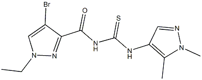 N-[(4-bromo-1-ethyl-1H-pyrazol-3-yl)carbonyl]-N'-(1,5-dimethyl-1H-pyrazol-4-yl)thiourea 구조식 이미지