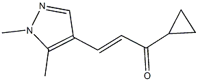 1-cyclopropyl-3-(1,5-dimethyl-1H-pyrazol-4-yl)-2-propen-1-one Structure