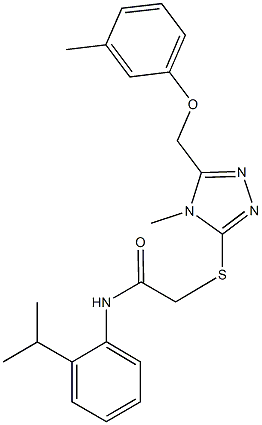 N-(2-isopropylphenyl)-2-({4-methyl-5-[(3-methylphenoxy)methyl]-4H-1,2,4-triazol-3-yl}thio)acetamide Structure