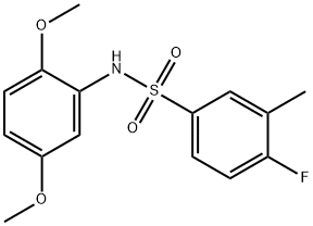 N-(2,5-dimethoxyphenyl)-4-fluoro-3-methylbenzenesulfonamide 구조식 이미지