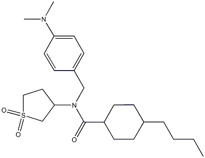 4-butyl-N-[4-(dimethylamino)benzyl]-N-(1,1-dioxidotetrahydro-3-thienyl)cyclohexanecarboxamide Structure