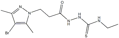 2-[3-(4-bromo-3,5-dimethyl-1H-pyrazol-1-yl)propanoyl]-N-ethylhydrazinecarbothioamide 구조식 이미지
