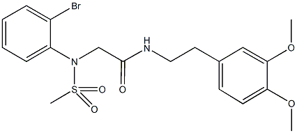 2-[2-bromo(methylsulfonyl)anilino]-N-[2-(3,4-dimethoxyphenyl)ethyl]acetamide 구조식 이미지