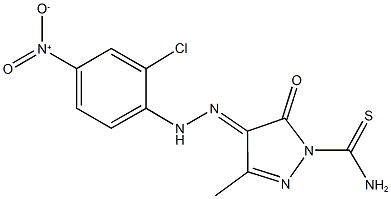 4-({2-chloro-4-nitrophenyl}hydrazono)-3-methyl-5-oxo-4,5-dihydro-1H-pyrazole-1-carbothioamide Structure