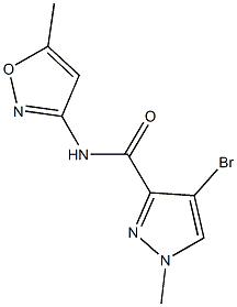 4-bromo-1-methyl-N-(5-methyl-3-isoxazolyl)-1H-pyrazole-3-carboxamide 구조식 이미지