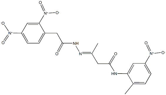 3-[({2,4-dinitrophenyl}acetyl)hydrazono]-N-{5-nitro-2-methylphenyl}butanamide 구조식 이미지