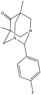 2-(4-fluorophenyl)-5,7-dimethyl-1,3-diazatricyclo[3.3.1.1~3,7~]decan-6-one 구조식 이미지