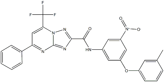 N-[3-nitro-5-(3-methylphenoxy)phenyl]-5-phenyl-7-(trifluoromethyl)[1,2,4]triazolo[1,5-a]pyrimidine-2-carboxamide Structure