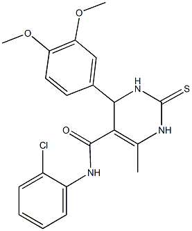 N-(2-chlorophenyl)-4-(3,4-dimethoxyphenyl)-6-methyl-2-thioxo-1,2,3,4-tetrahydro-5-pyrimidinecarboxamide 구조식 이미지