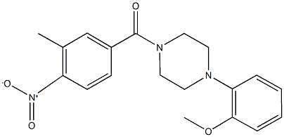 1-{4-nitro-3-methylbenzoyl}-4-(2-methoxyphenyl)piperazine 구조식 이미지