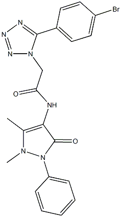 2-[5-(4-bromophenyl)-1H-tetraazol-1-yl]-N-(1,5-dimethyl-3-oxo-2-phenyl-2,3-dihydro-1H-pyrazol-4-yl)acetamide Structure