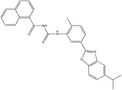 N-[5-(5-isopropyl-1,3-benzoxazol-2-yl)-2-methylphenyl]-N'-(1-naphthoyl)thiourea Structure