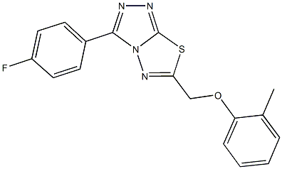 [3-(4-fluorophenyl)[1,2,4]triazolo[3,4-b][1,3,4]thiadiazol-6-yl]methyl 2-methylphenyl ether 구조식 이미지