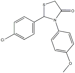 2-(4-chlorophenyl)-3-(4-methoxyphenyl)-1,3-thiazolidin-4-one 구조식 이미지