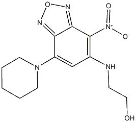 2-{[4-nitro-7-(1-piperidinyl)-2,1,3-benzoxadiazol-5-yl]amino}ethanol 구조식 이미지