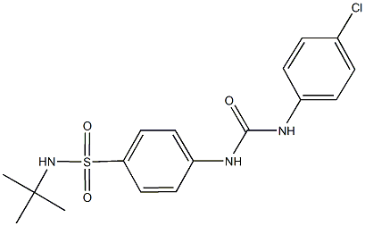 N-(tert-butyl)-4-{[(4-chloroanilino)carbonyl]amino}benzenesulfonamide Structure