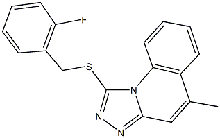 2-fluorobenzyl 5-methyl[1,2,4]triazolo[4,3-a]quinolin-1-yl sulfide Structure