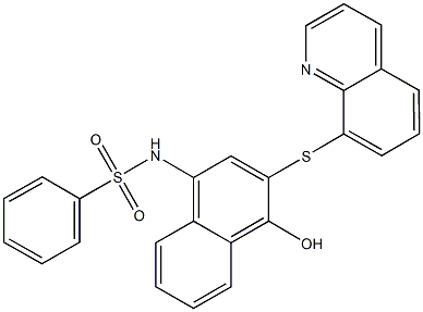 N-[4-hydroxy-3-(8-quinolinylsulfanyl)-1-naphthyl]benzenesulfonamide Structure