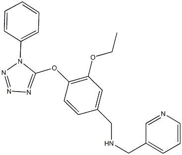 N-{3-ethoxy-4-[(1-phenyl-1H-tetraazol-5-yl)oxy]benzyl}-N-(3-pyridinylmethyl)amine 구조식 이미지