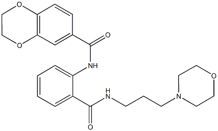 N-[2-({[3-(4-morpholinyl)propyl]amino}carbonyl)phenyl]-2,3-dihydro-1,4-benzodioxine-6-carboxamide Structure