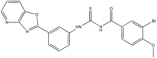 N-(3-bromo-4-methoxybenzoyl)-N'-(3-[1,3]oxazolo[4,5-b]pyridin-2-ylphenyl)thiourea 구조식 이미지