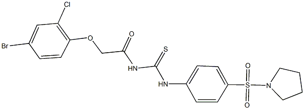 N-[(4-bromo-2-chlorophenoxy)acetyl]-N'-[4-(1-pyrrolidinylsulfonyl)phenyl]thiourea Structure