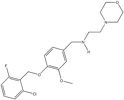 N-{4-[(2-chloro-6-fluorobenzyl)oxy]-3-methoxybenzyl}-N-[2-(4-morpholinyl)ethyl]amine 구조식 이미지