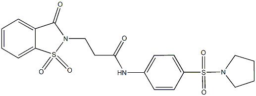 3-(1,1-dioxido-3-oxo-1,2-benzisothiazol-2(3H)-yl)-N-[4-(1-pyrrolidinylsulfonyl)phenyl]propanamide Structure