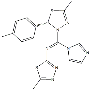 N-[1H-imidazol-1-yl(5-methyl-2-(4-methylphenyl)-1,3,4-thiadiazol-3(2H)-yl)methylene]-N-(5-methyl-1,3,4-thiadiazol-2-yl)amine Structure