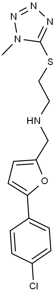 N-{[5-(4-chlorophenyl)-2-furyl]methyl}-N-{2-[(1-methyl-1H-tetraazol-5-yl)sulfanyl]ethyl}amine Structure