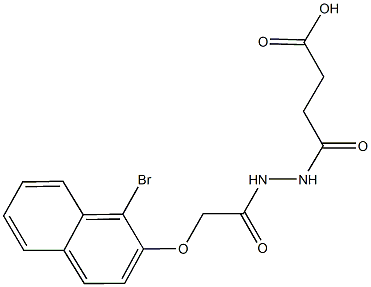 4-(2-{[(1-bromo-2-naphthyl)oxy]acetyl}hydrazino)-4-oxobutanoic acid Structure