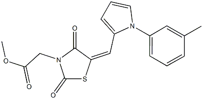 methyl (5-{[1-(3-methylphenyl)-1H-pyrrol-2-yl]methylene}-2,4-dioxo-1,3-thiazolidin-3-yl)acetate Structure