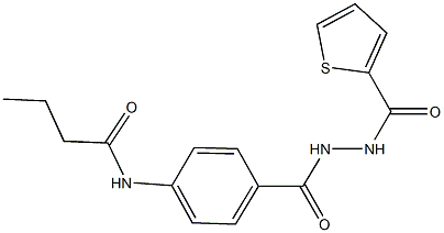 N-(4-{[2-(thien-2-ylcarbonyl)hydrazino]carbonyl}phenyl)butanamide 구조식 이미지