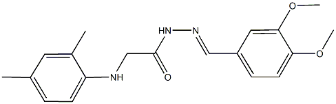 N'-(3,4-dimethoxybenzylidene)-2-(2,4-dimethylanilino)acetohydrazide 구조식 이미지