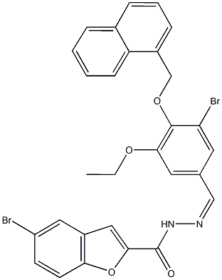 5-bromo-N'-[3-bromo-5-ethoxy-4-(1-naphthylmethoxy)benzylidene]-1-benzofuran-2-carbohydrazide Structure