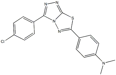 N-{4-[3-(4-chlorophenyl)[1,2,4]triazolo[3,4-b][1,3,4]thiadiazol-6-yl]phenyl}-N,N-dimethylamine 구조식 이미지