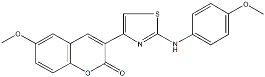 6-methoxy-3-[2-(4-methoxyanilino)-1,3-thiazol-4-yl]-2H-chromen-2-one 구조식 이미지