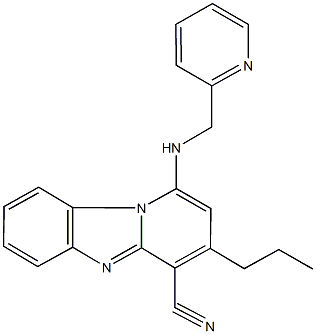 3-propyl-1-[(2-pyridinylmethyl)amino]pyrido[1,2-a]benzimidazole-4-carbonitrile Structure