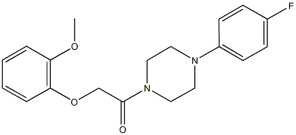 1-(4-fluorophenyl)-4-[(2-methoxyphenoxy)acetyl]piperazine 구조식 이미지