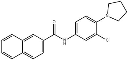 N-[3-chloro-4-(1-pyrrolidinyl)phenyl]-2-naphthamide 구조식 이미지