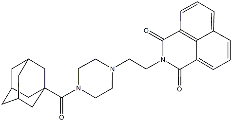 2-{2-[4-(1-adamantylcarbonyl)-1-piperazinyl]ethyl}-1H-benzo[de]isoquinoline-1,3(2H)-dione 구조식 이미지