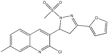 2-chloro-3-[3-(2-furyl)-1-(methylsulfonyl)-4,5-dihydro-1H-pyrazol-5-yl]-7-methylquinoline 구조식 이미지